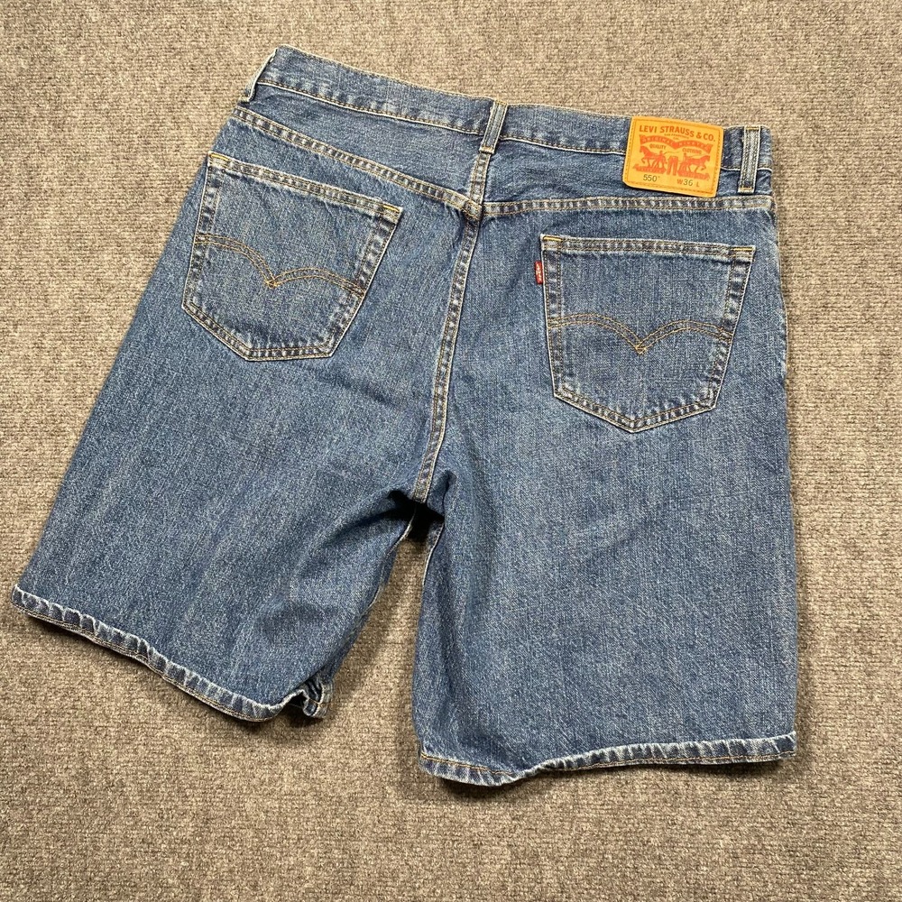 Levis 560 Shorts Mens 36 Blue Denim Loose Fit Baggy Jean Comfort Casual Y2K